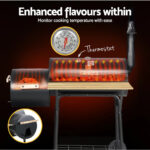 2-in-1 Offset BBQ Smoker Grill with Wheels Outdoor Charcoal Smoker - Image 7