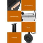 2-in-1 Offset BBQ Smoker Grill with Wheels Outdoor Charcoal Smoker - Image 6