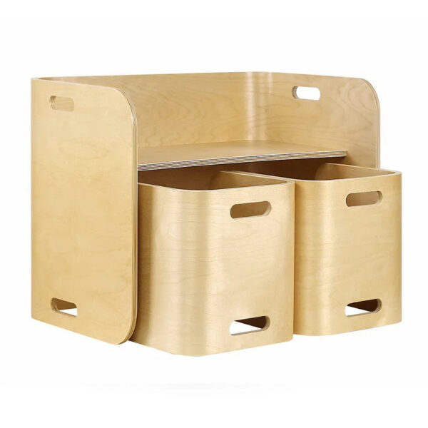 Kids Table and Chairs Set Wooden Study Play Furniture Natural