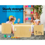 Kids Table and Chairs Set Wooden Study Play Furniture Natural - Image 7