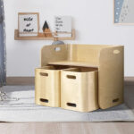 Kids Table and Chairs Set Wooden Study Play Furniture Natural - Image 5