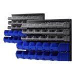 54 Piece Wall Mounted Tool Storage Rack Pegboard 62kg Capacity Blue Black - Image 8