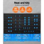 54 Piece Wall Mounted Tool Storage Rack Pegboard 62kg Capacity Blue Black - Image 2