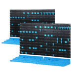 54 Piece Wall Mounted Tool Storage Rack Pegboard 62kg Capacity Blue Black - Image 6