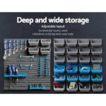 54 Piece Wall Mounted Tool Storage Rack Pegboard 62kg Capacity Blue Black - Image 7