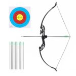 Recurve Bow Set 55lb – Takedown Archery Kit with 12 Arrows, Green