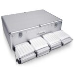 1000 Disc Aluminium CD Storage Case Box with Locks Portable DVD Organizer