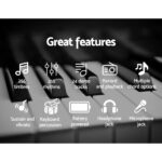 61 Key Electronic Keyboard Piano LED Display 255 Rhythms with Stand Black - Image 4