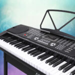 61 Key Electronic Keyboard Piano LED Display 255 Rhythms with Stand Black - Image 7