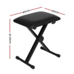 Piano Stool Adjustable Height Keyboard Seat Portable Bench Chair Black - Image 2