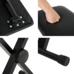 Piano Stool Adjustable Height Keyboard Seat Portable Bench Chair Black - Image 4