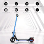 Electric Scooter 130W 16KM/H LED Light Folding Portable Riding Commuter Blue - Image 7
