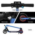 Electric Scooter 130W 16KM/H LED Light Folding Portable Riding Commuter Blue - Image 4