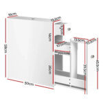 Artiss Bathroom Storage Caddy Toilet Paper Cabinet White MDF - Image 6