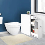 Artiss Bathroom Storage Caddy Toilet Paper Cabinet White MDF - Image 4