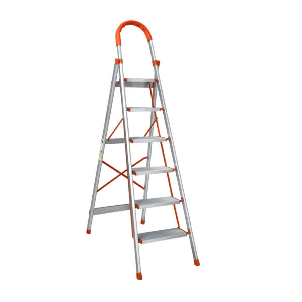 6 Step Folding Aluminium Ladder Lightweight Non Slip Multi Purpose