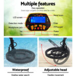 LCD Metal Detector Waterproof Coil Gold Finder Headphones Yellow - Image 4