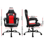 Artiss Massage Gaming Chair PU Leather Reclining Office Chair with 2 Zone Massage Black - Image 2