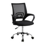 Artiss Mesh Office Chair Ergonomic Mid Back Swivel Desk Chair Black - Image 5