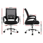 Artiss Mesh Office Chair Ergonomic Mid Back Swivel Desk Chair Black - Image 3