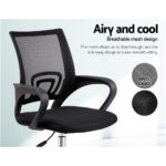Artiss Mesh Office Chair Ergonomic Mid Back Swivel Desk Chair Black - Image 4