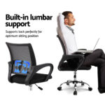 Artiss Mesh Office Chair Ergonomic Mid Back Swivel Desk Chair Black - Image 7