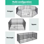 24" Pet Playpen – 8‑Panel Foldable Dog Fence Black Steel with Door - Image 6