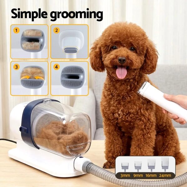 7-in-1 Pet Grooming Kit Vacuum Dog Cat Hair Clipper Cleaner 300W