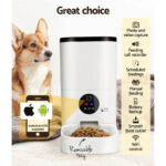 6L Smart Pet Feeder with HD Camera WiFi Automatic Cat Dog Food Dispenser White - Image 2