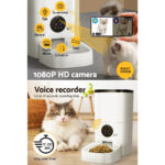 6L Smart Pet Feeder with HD Camera WiFi Automatic Cat Dog Food Dispenser White - Image 3