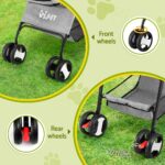 3-in-1 Pet Stroller Dog Cat Pram Carrier Car Seat Foldable Grey 25kg - Image 3
