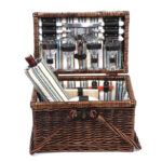 4‑Person Picnic Basket – Willow Hamper with Insulated Liquor Bag & Full Set - Image 4