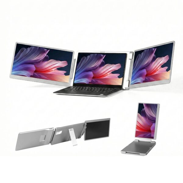 Triple Portable Monitor Laptop Screen Extender 15.6" Dual Display FHD IPS