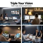 Triple Portable Monitor Laptop Screen Extender 15.6" Dual Display FHD IPS - Image 3