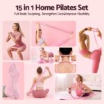 Everfit Pilates Ring Set for Women, 15pcs Home Workout Pilates Equipment with Ring, Ball, Yoga Socks, D-Ring etc. Pilates Starter Kit for Strength, Toning and Flexibility Pink - Image 7