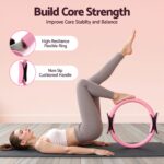 Everfit Pilates Ring Set for Women, 15pcs Home Workout Pilates Equipment with Ring, Ball, Yoga Socks, D-Ring etc. Pilates Starter Kit for Strength, Toning and Flexibility Pink - Image 6
