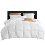 800gsm Goose Down Feather Quilt – Queen Size, 100% Cotton Cover, Winter Warm