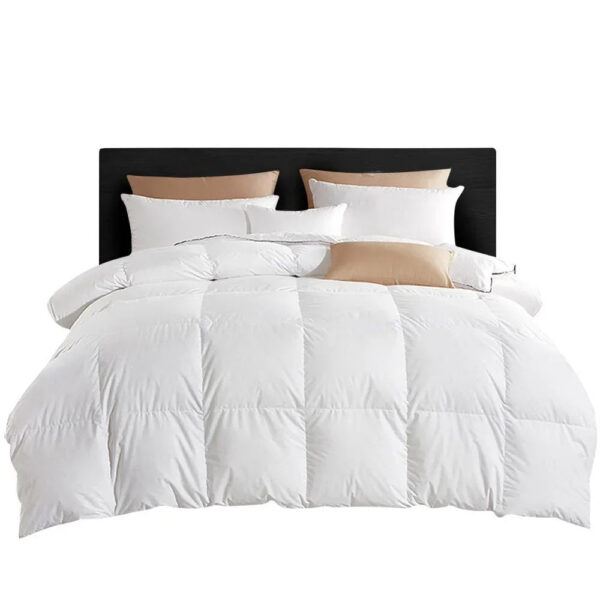 800gsm Goose Down Feather Quilt – Queen Size, 100% Cotton Cover, Winter Warm