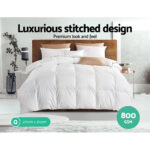 800gsm Goose Down Feather Quilt – Queen Size, 100% Cotton Cover, Winter Warm - Image 2
