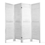 Artiss 4 Panel Wooden Room Divider White Folding Privacy Screen Partition Wall - Image 2