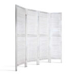 Artiss 4 Panel Wooden Room Divider White Folding Privacy Screen Partition Wall - Image 5