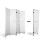 Artiss 4 Panel Wooden Room Divider White Folding Privacy Screen Partition Wall - Image 6