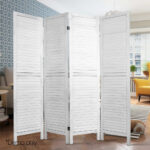 Artiss 4 Panel Wooden Room Divider White Folding Privacy Screen Partition Wall - Image 7