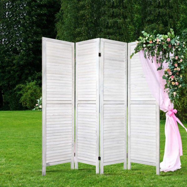 Artiss 4 Panel Wooden Room Divider White Folding Privacy Screen Partition Wall