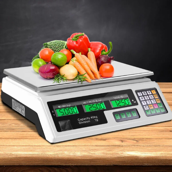 40kg Digital Price Computing Scale 1g Precision Retail Counting Scale LCD Rechargeable