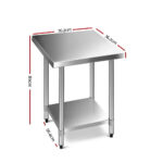 Stainless Steel Work Bench with Adjustable Shelf – 762×762×890mm - Image 2