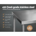 Stainless Steel Work Bench with Adjustable Shelf – 762×762×890mm - Image 8