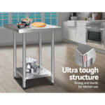 Stainless Steel Work Bench with Adjustable Shelf – 762×762×890mm - Image 4
