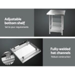 Stainless Steel Work Bench with Adjustable Shelf – 762×762×890mm - Image 5