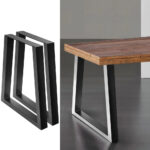 Artiss Set of 2 Industrial Trapezoid Table Legs 71cm Steel Desk Frame Black - Image 7